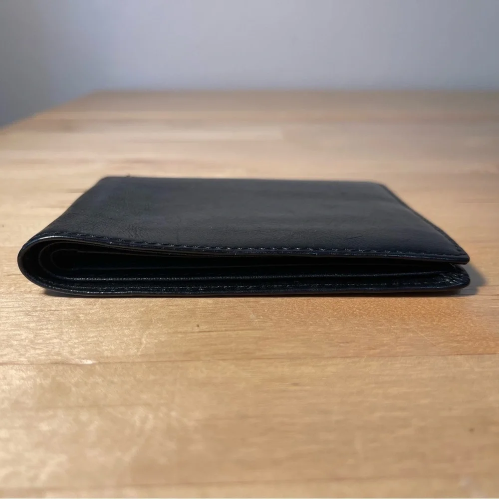 Perry Ellis Portfolio Men's Genuine Leather Bifold Wallet ID Holder Black